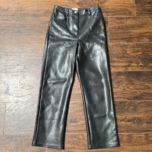 Aritzia Wilfred Melina Pant Regular - Black Leather